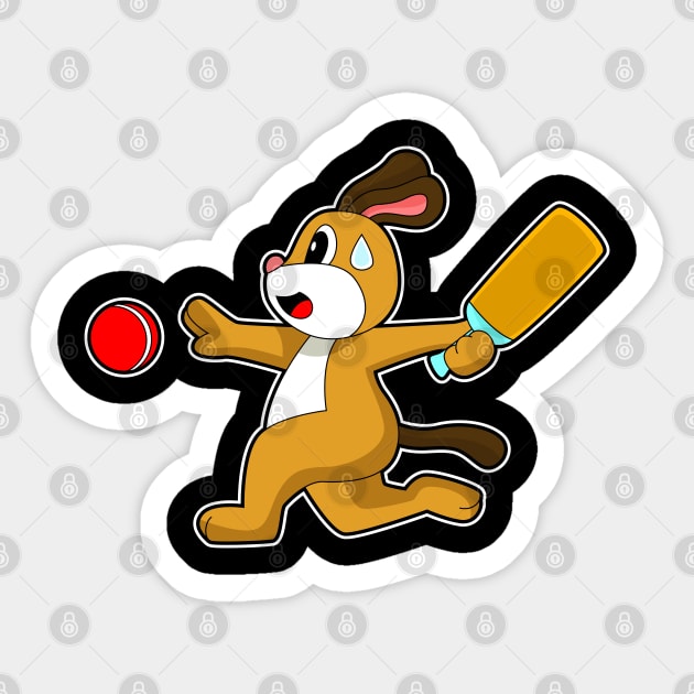 Dog Cricket Cricket bat Sticker by Markus Schnabel